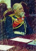 Boris Kustodiev Portrait of the Governor-General of Finland and member of State Council Nikolai Ivanovich Bobrikov. Study for the picture Formal Session of the State  oil on canvas